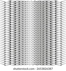 Abstract wavy pattern. Graded line texture. Monochrome Vector background. Optical illusion graphic. EPS 10.