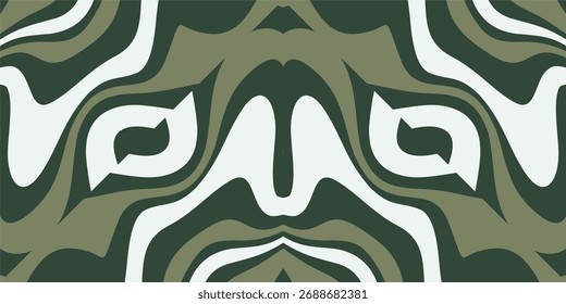 Un Abstractas patrón ondulado de remolinos verdes y blancos que forman un diseño orgánico.
