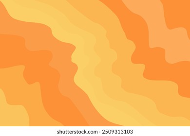 Abstract wavy pattern, orange shades organic background. Aesthetic groovy gradient wallpaper with geometric curvy lines texture. Perfect for elegant presentation, web banner, poster