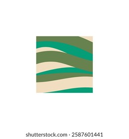 Abstract wavy pattern in square