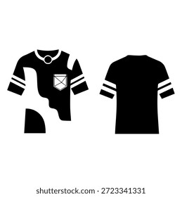 Abstractas diseño de camiseta de patrón ondulado con bolsillo y Ilustración vectorial de silueta de mangas a rayas para la colección artística de ropa de calle