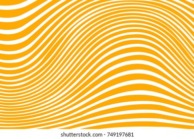 Abstract wavy pattern of yellow spaghetti, noodles, macaroni on white background. Vector illustration