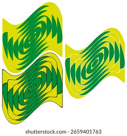 Abstract wavy patterns. Green yellow swirls. Dynamic fluid Vector. Modern stripe illustration. EPS 10.