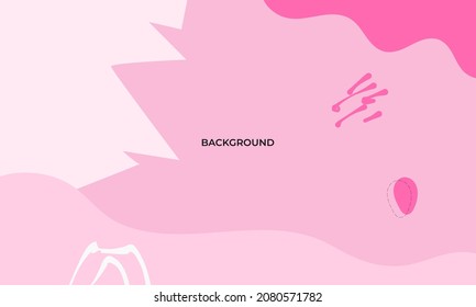 abstract wavy pink backgrounds. Hand drawn various shapes and doodle objects. Contemporary modern trendy vector illustrations. Every background is isolated. Pastel colors