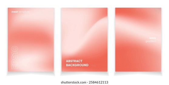 Abstract wavy pink liquid background card set with gradient mesh. Blurred fluid colorful background. Modern design template for web covers, ad banners, posters, brochures etc