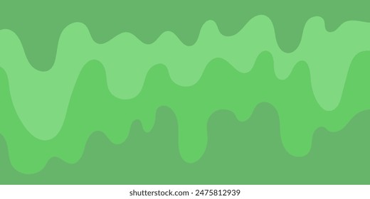 Abstract wavy psychedelic background. Vector flat green illustration of liquid waves. Vintage 1970s style banner template