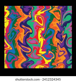 An abstract wavy psychedelic multicolored background 
