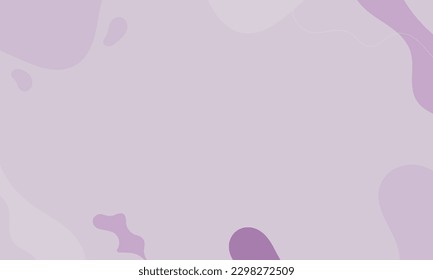 Abstract wavy purple backgrounds. Hand drawn various shapes and doodle objects. Contemporary organic modern trendy vector illustrations. Every background is isolated. Pastel colors