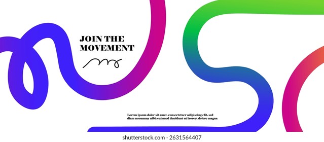 Abstract Wavy Rainbow Lines. Vector Celebration Squiggle Ribbons. Swirl Neon Colored Lines. Background with Gradient Curve Shapes. EPS 10