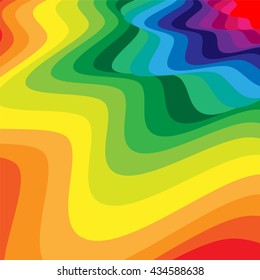 Abstract Wavy Rainbow Pattern  Visual Illusion of Movement. Abstract Background. Suitable for textile, fabric and packaging. Vector Illustration.