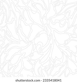 Abstract wavy random splash heart shapes seamless pattern. Vector repeat pattern illustration.