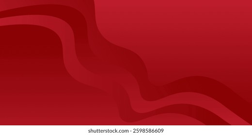 Abstract Wavy Red Background with Gradient Effect