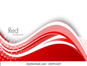 Abstract wavy red background with gray shadows