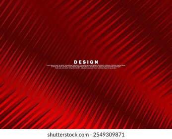 Abstract wavy red glowing geometric lines on red background. Modern shiny gradient red futuristic pattern. Futuristic technology concept, for covers, posters, banners, brochures, websites, etc.