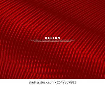 Líneas geométricas brillantes rojas onduladas Abstractas sobre fondo rojo. Modelo futurista rojo brillante moderno del gradiente. Concepto de tecnología futurista, para cubiertas, carteles, Anuncios, folletos, Sitios web, etc.