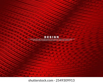 Líneas geométricas brillantes rojas onduladas Abstractas sobre fondo rojo. Modelo futurista rojo brillante moderno del gradiente. Concepto de tecnología futurista, para cubiertas, carteles, Anuncios, folletos, Sitios web, etc.
