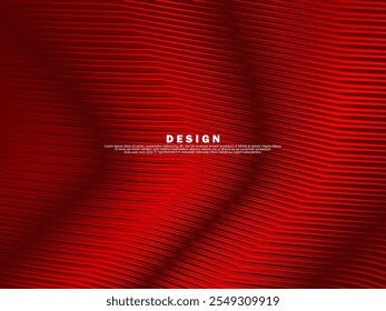 Abstrato ondulado vermelho brilhante linhas geométricas no fundo vermelho. Moderno gradiente brilhante padrão futurista vermelho. Conceito de tecnologia futurista, para capas, cartazes, banners, brochuras, sites, etc.