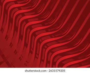 Abstract wavy red glowing geometric lines on red background. Modern shiny gradient red futuristic pattern. Futuristic technology concept, for covers, posters, banners, brochures, websites, etc.	
