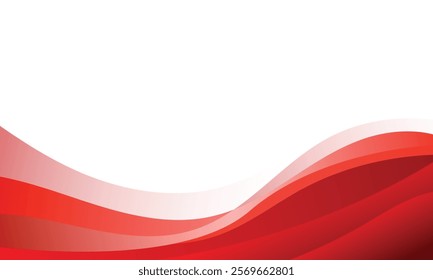 Abstract wavy red gradient lines business background