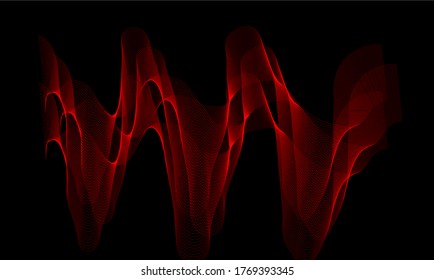 Abstract wavy red lines background soft and smooth smoke background image.abstract shapes on the white background