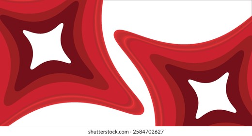 Abstract wavy red paper background. Background with red waves. vektor