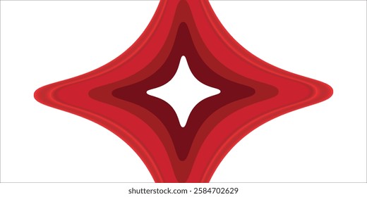Abstract wavy red paper background. Background with red waves.