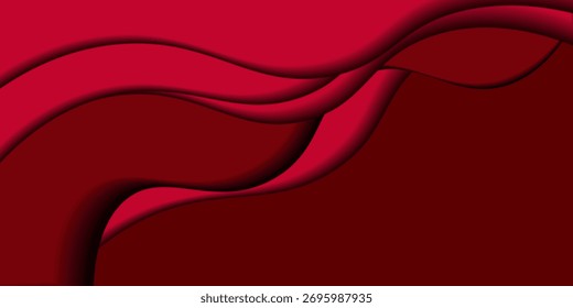 Fondo de papel rojo ondulado Abstractas. Fondo con ondas rojas. Eps 10