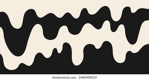 Abstractas fondo ondulado retro groovy. Ilustración vectorial de las ondas groovy en el estilo hippie de los años 70. Formas líquidas dinámicas psicodélicas