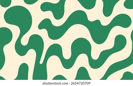 Fondo psicodélico groovy retro ondulado Abstractas. Ilustración vectorial de Formas orgánicas líquidas dinámicas en estilo hippie de los años 70