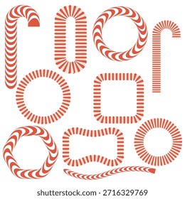 Abstract Wavy Ribbon Frames and Decorative Curved Shapes Set