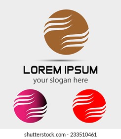 Abstract wavy round conceptual icon, sphere