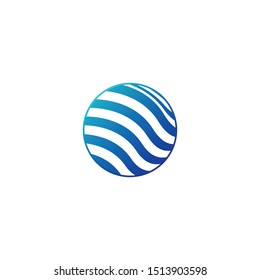 Abstract wavy round conceptual Logo in circle shape. Perfect for your company logo or presentations. Stock Vector illustration isolated on white background