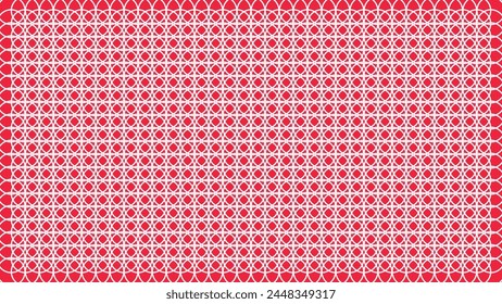 Abstract wavy round repeated pattern in red color background.