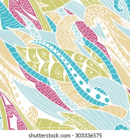 Abstract wavy seamless pattern. Background fabric, decoration and design.