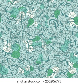 Abstract wavy seamless pattern. Hand-drawn waves texture. Template for design fabric, backgrounds, covers, wrapping paper, package. Decorative  endless linear texture.