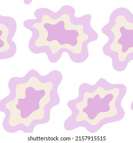 Abstract wavy seamless pattern in pastel color. Vector background with organic liquid shapes. Perfect for textile, fabric, wrapping paper. 90s, 00s aesthetic. Retro wavy background