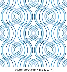 Abstract wavy seamless pattern, vector background