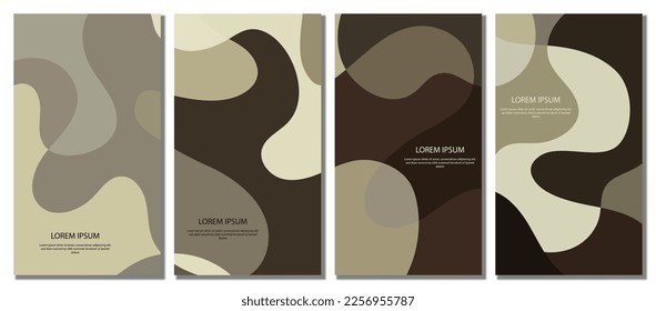 Abstract Wavy Set Background. Abstract Banner Background. Vector Illustration.
