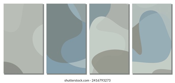 Abstract Wavy Set Background. Abstract Banner Background. Vector Illustration.
