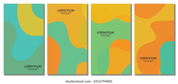 Abstract Wavy Set Background. Abstract Banner Background. Vector Illustration.