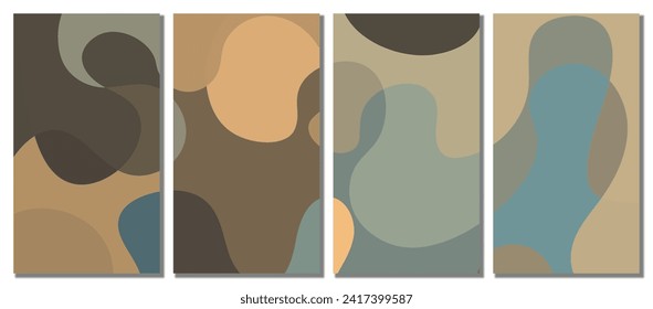 Abstract Wavy Set Background. Abstract Banner Background. Vector Illustration.