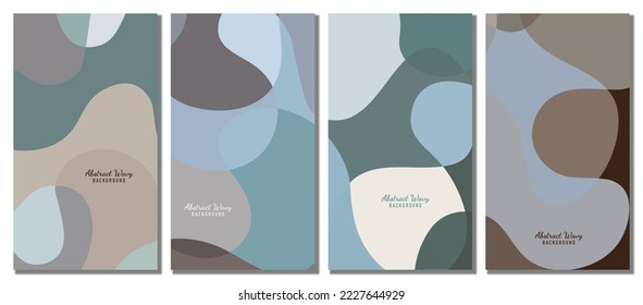 Abstract wavy set background. Design with winter color. Vector illustration design.