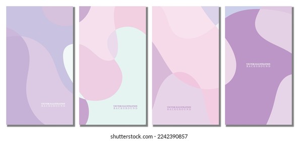 Abstract wavy set background. Design with pastel color. Vector illustration design.