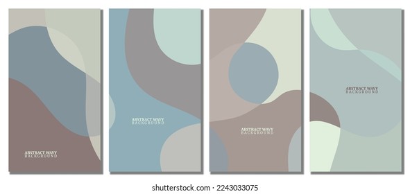 Abstract wavy set background. Design with pastel color. Vector illustration design.