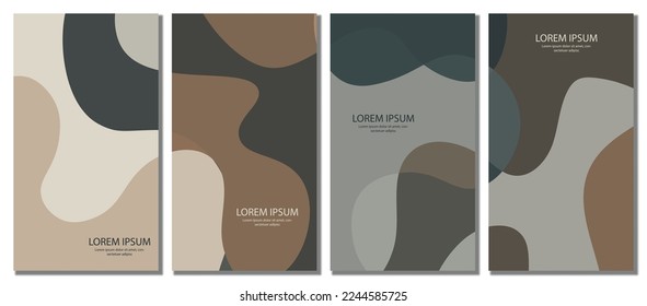 Abstract wavy set background. Design with dark color. Vector illustration design.