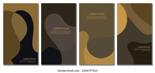 Abstract wavy set background. Design with dark color. Vector illustration design.