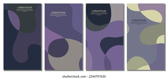 Abstract wavy set background. Design with dark color. Vector illustration design.