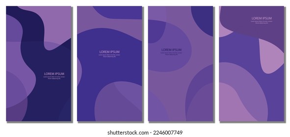 Abstract wavy set background. Design with dark color. Vector illustration.
