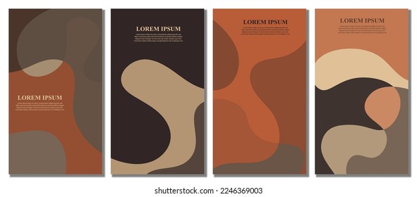 Abstract wavy set background. Design with dark color. Vector illustration.