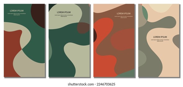 Abstract wavy set background. Design with dark color. Vector illustration.